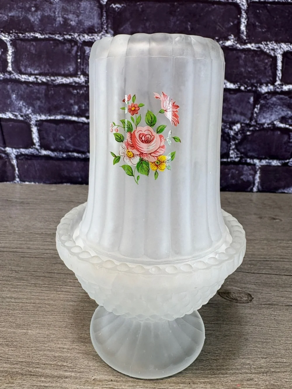 Fairy Courting Lamp White Floral Frosted Glass Candle Lamp - Picture 5 of 10